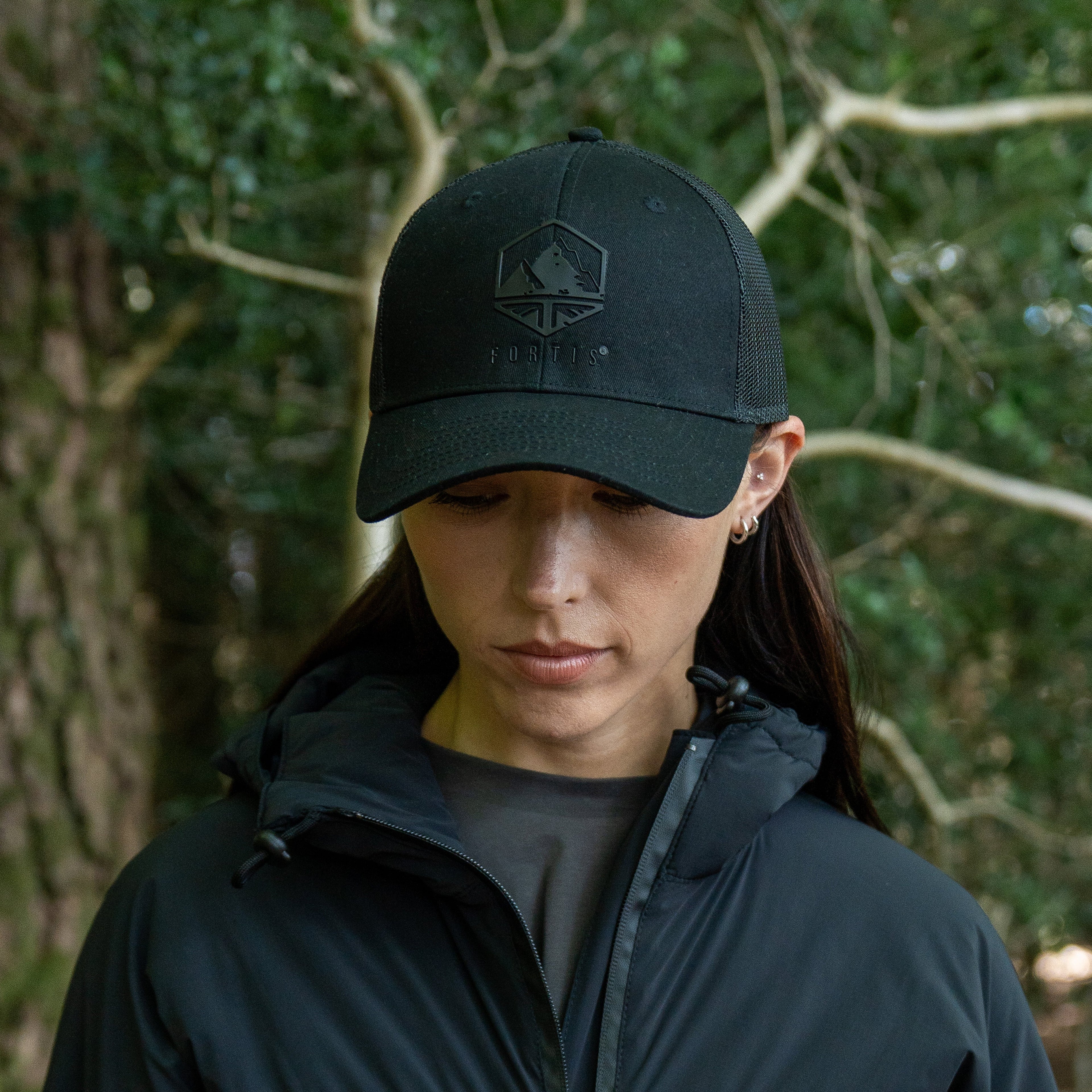 Black Apex Trucker Cap