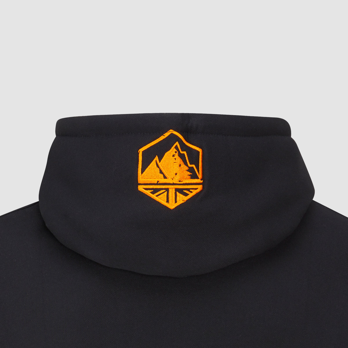Terra Embroidered Hoodie Black and Orange