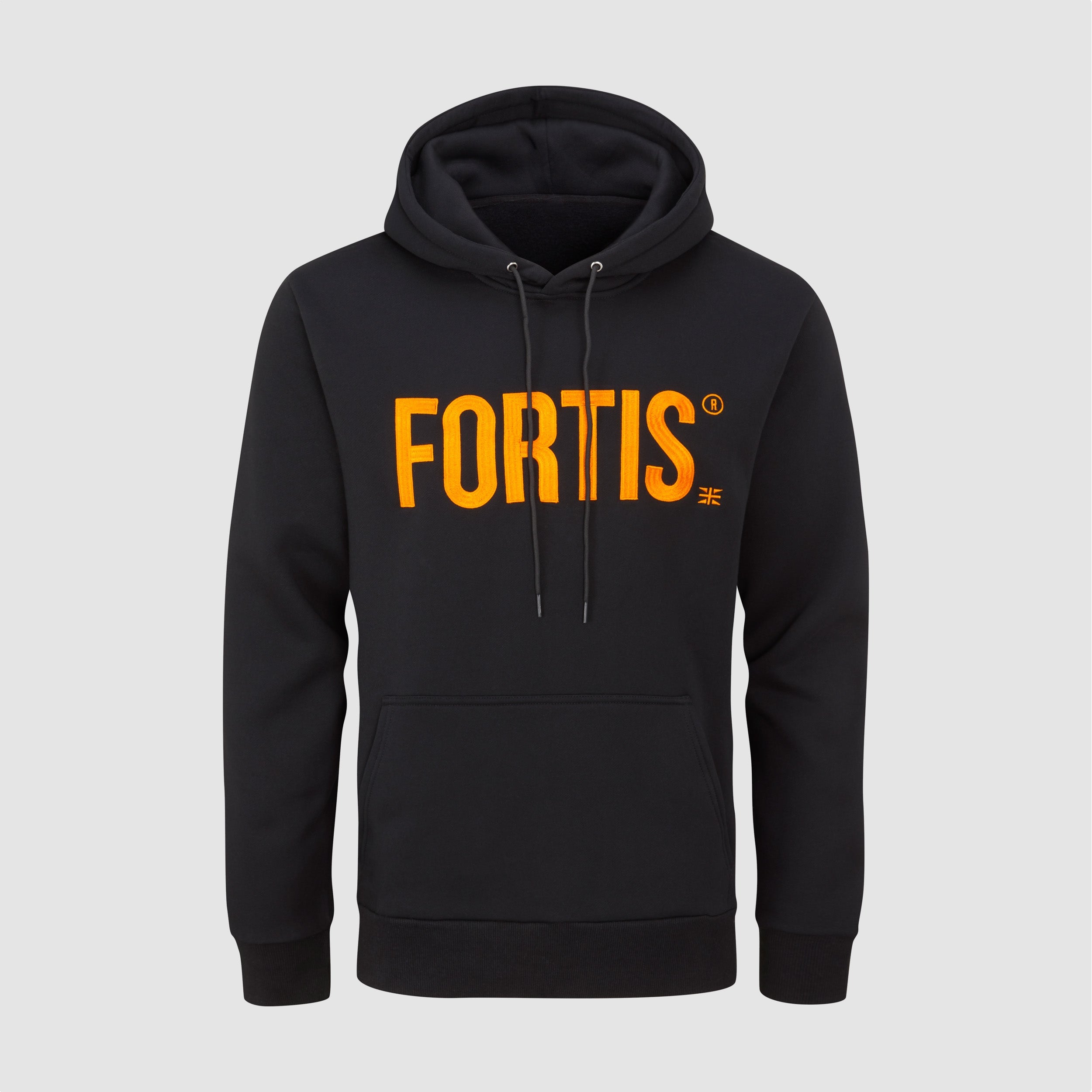 Terra Embroidered Hoodie Black and Orange