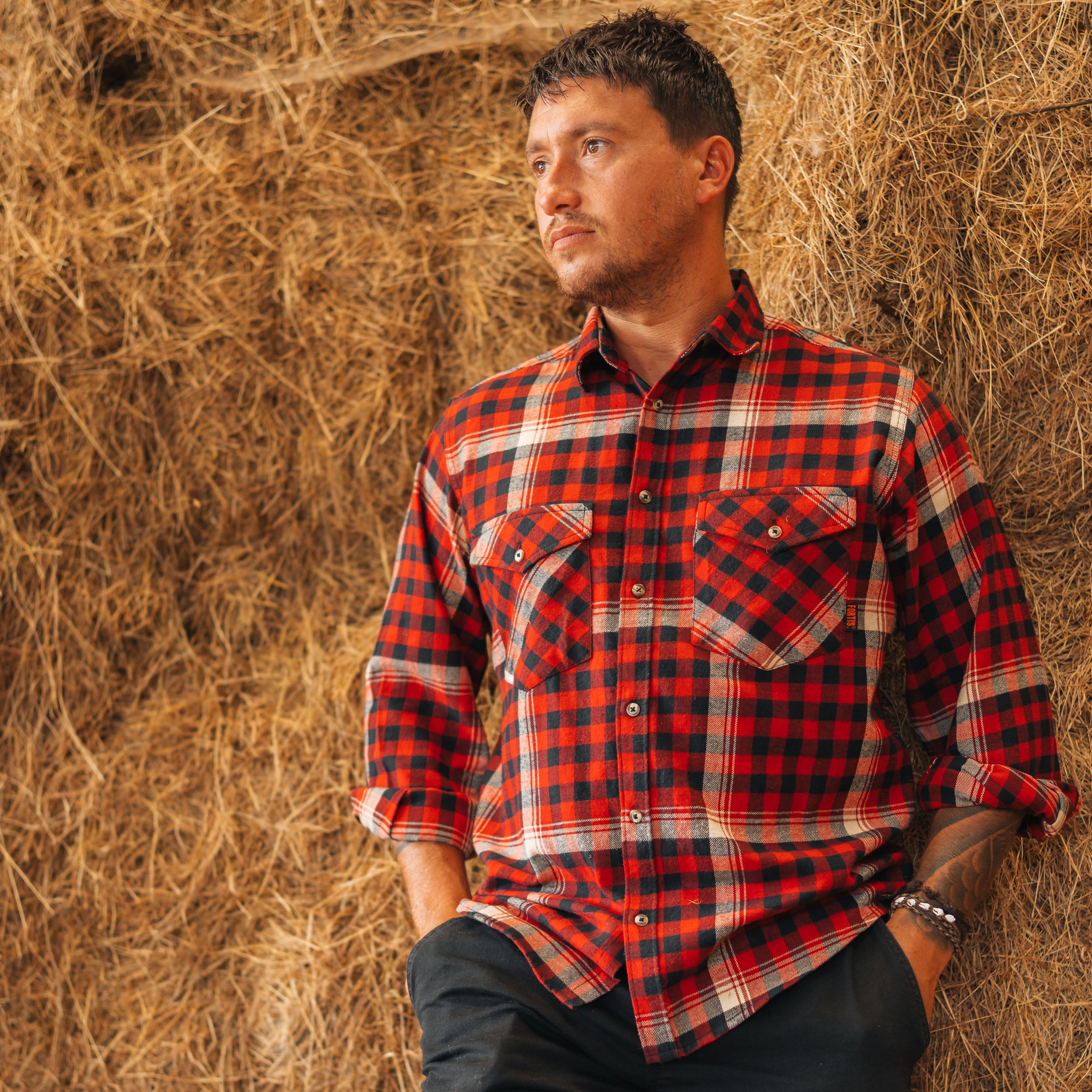 Ligna Checked Flannel Shirt Red