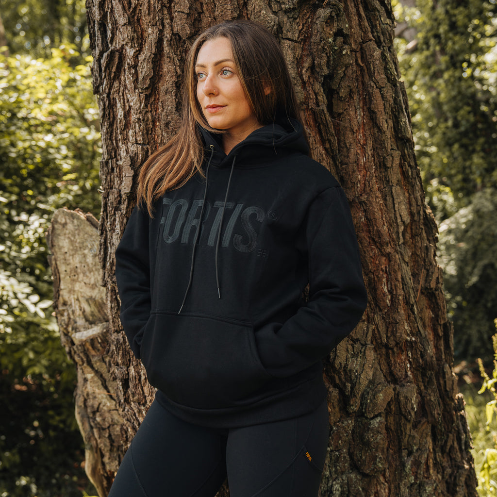 Terra Embroidered Hoodie Black