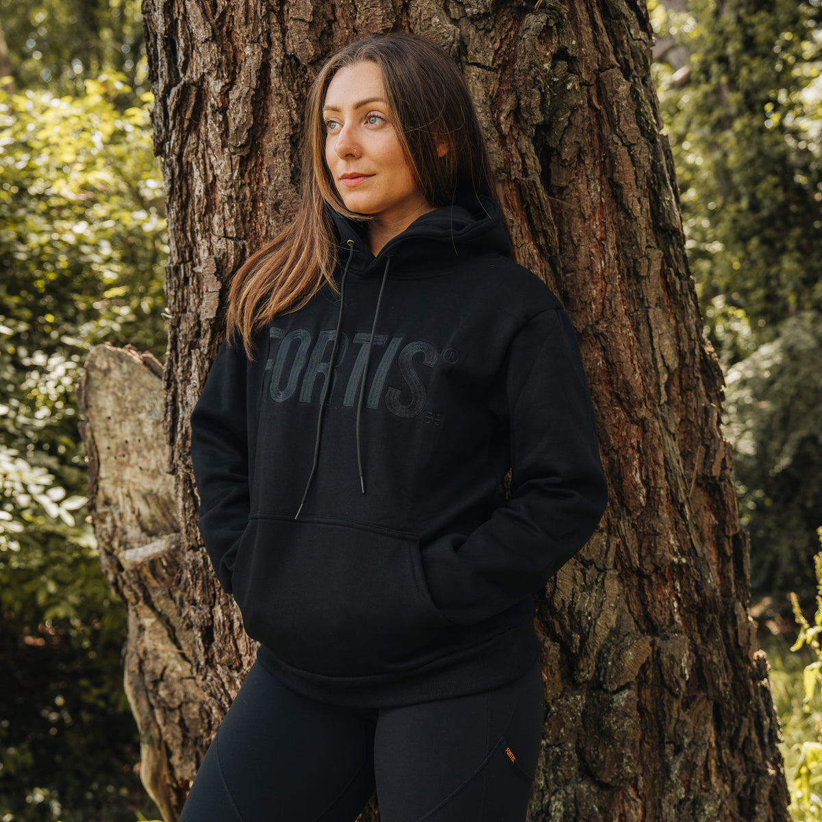 Terra Embroidered Hoodie Black
