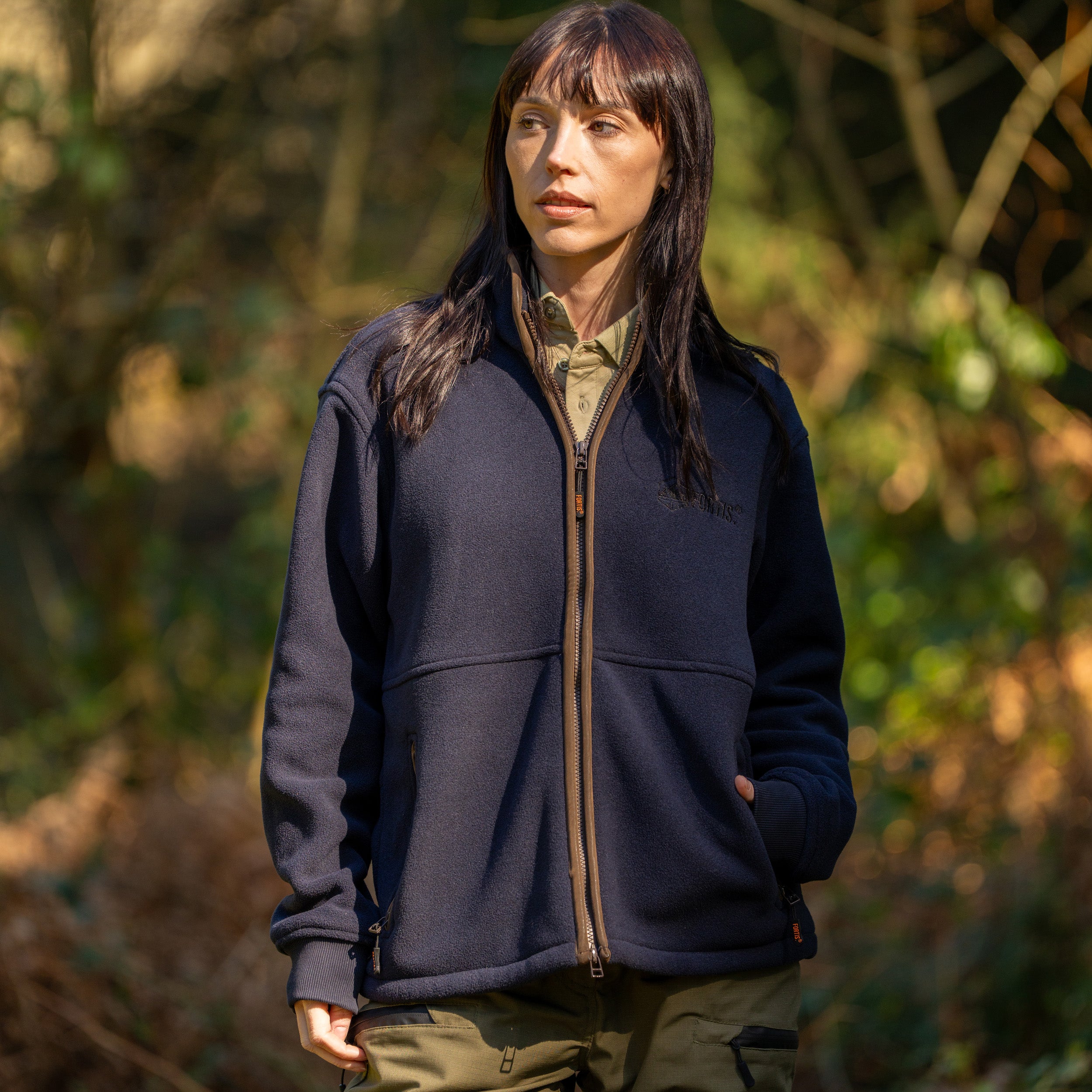 Womens Navy Opus Fleece Jacket