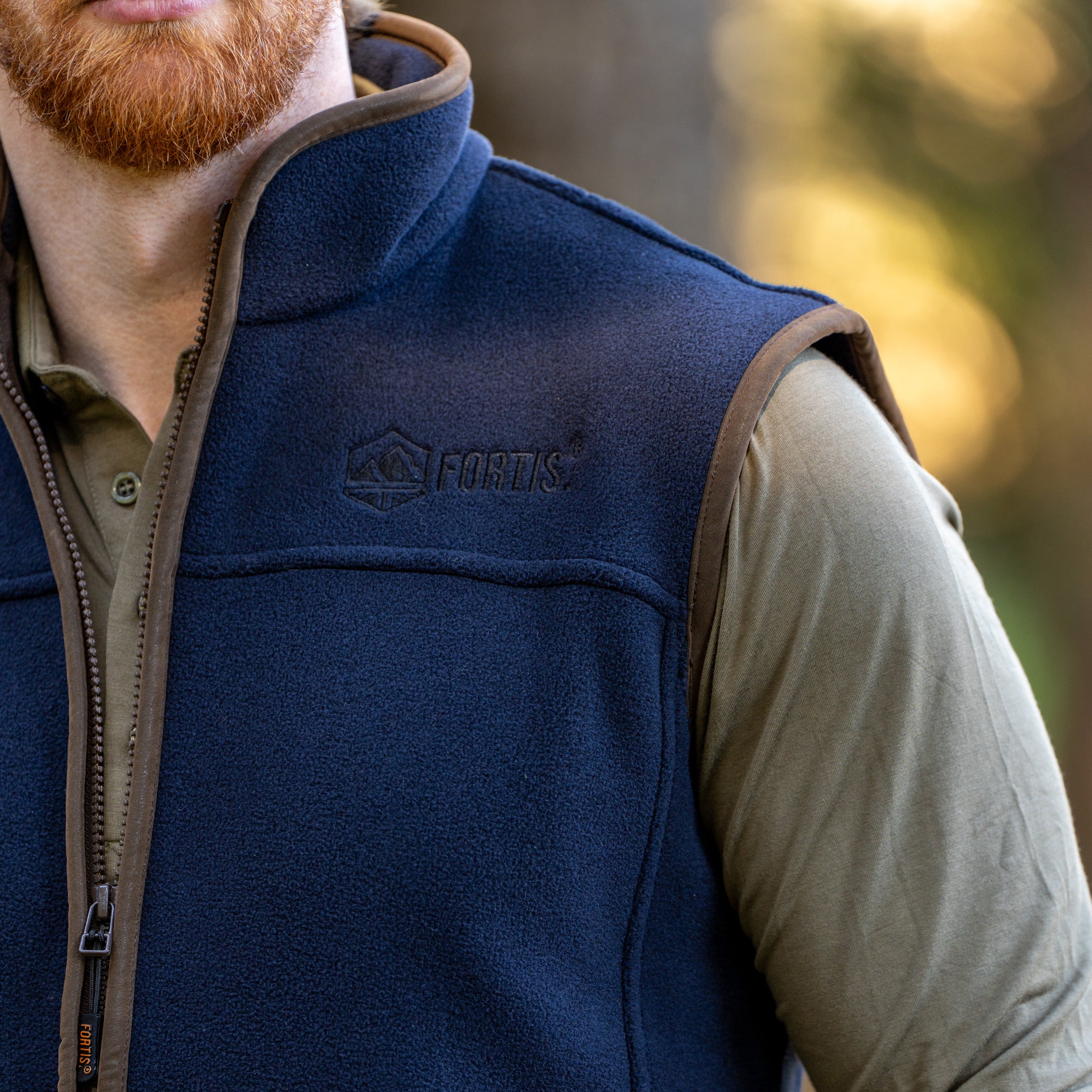 Mens Navy Vellus Fleece Gilet