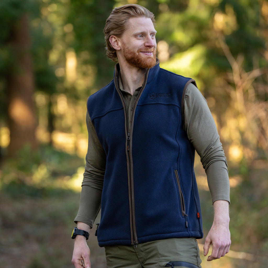 Mens Navy Vellus Fleece Gilet