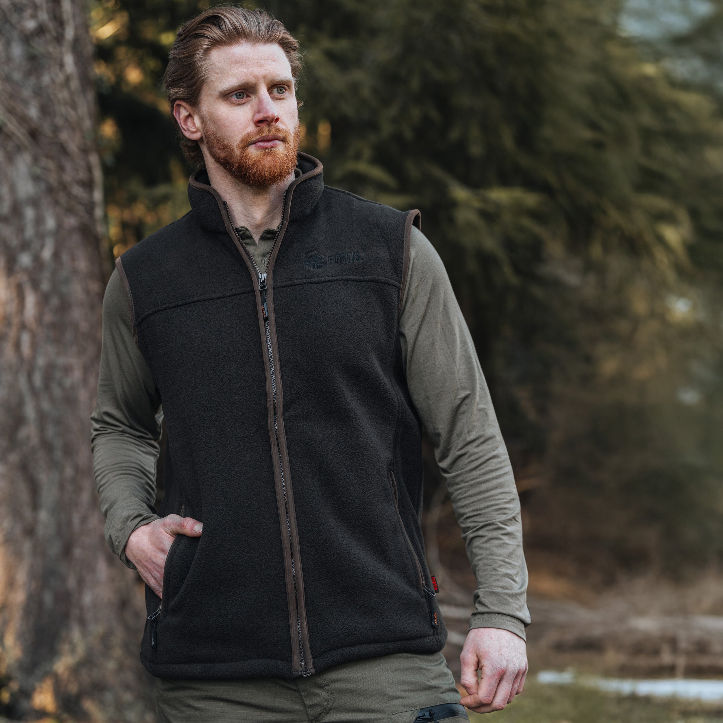 Mens Green Vellus Fleece Gilet
