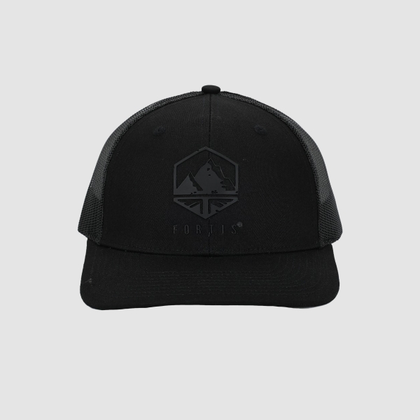 Fortis® Black Emblem Trucker Cap